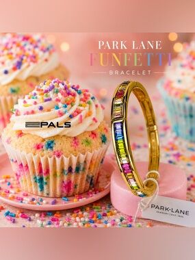 Park Lane Women’s Funfetti Bracelet Gold Tone Rainbow Baguette Crystal Bangle